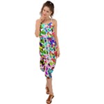 Colorful paint texture                                                    Waist Tie Cover Up Chiffon Dress