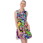 Colorful paint texture                                                       Sleeveless Shirt Dress