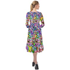 Ruffle End Midi Chiffon Dress 