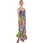 Colorful paint texture                                                       Cami Maxi Ruffle Chiffon Dress