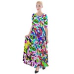 Colorful paint texture                                                      Half Sleeves Maxi Dress