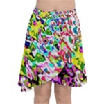 Colorful paint texture                                                       Chiffon Wrap Front Skirt
