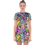 Colorful paint texture                                                       Drop Hem Mini Chiffon Dress