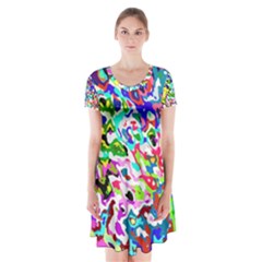 Colorful paint texture                                                        Short Sleeve V