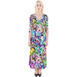 Colorful paint texture                                                    Quarter Sleeve Wrap Maxi Dress