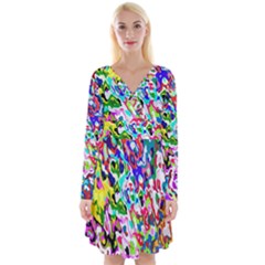 Long Sleeve Front Wrap Dress 