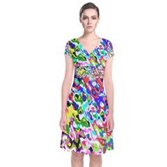 Short Sleeve Front Wrap Dress 