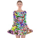 Colorful paint texture                                                    Long Sleeve Skater Dress