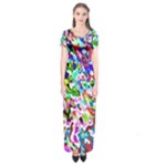 Colorful paint texture                                                    Short Sleeve Maxi Dress