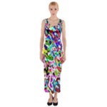 Colorful paint texture                                                    Fitted Maxi Dress