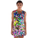 Colorful paint texture                                                       Wrap Front Bodycon Dress
