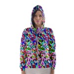 Colorful paint texture                                                    Hooded Wind Breaker (Women)