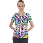 Colorful paint texture                                                   Short Sleeve Zip Up Jacket