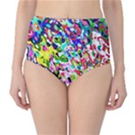 Colorful paint texture                                                    High-Waist Bikini Bottoms