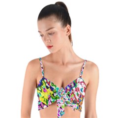 Woven Tie Front Bralet 