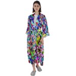 Colorful paint texture                                               Maxi Satin Kimono