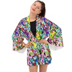 Colorful paint texture                                                 Long Sleeve Kimono