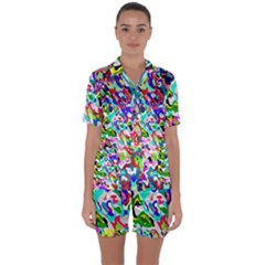 Satin Short Sleeve Pajamas Set 