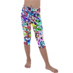 Colorful paint texture                                                 Kids  Lightweight Velour Capri Leggings
