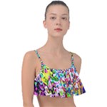 Colorful paint texture                                                   Frill Bikini Top