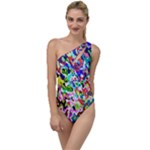 Colorful paint texture                                                   To One Side Swimsuit