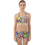 Colorful paint texture                                                    Back Web Sports Bra Set
