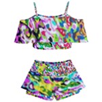 Colorful paint texture                                                 Kids  Off Shoulder Skirt Bikini