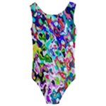 Colorful paint texture                                                   Kids  Cut-Out Back One Piece Swimsuit