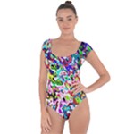 Colorful paint texture                                                    Short Sleeve Leotard