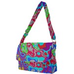 Colorful distorted shapes on a grey background                                                     Full Print Messenger Bag