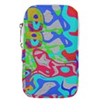Colorful distorted shapes on a grey background                                                  Waist Pouch (Large)