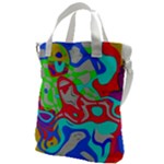 Colorful distorted shapes on a grey background                                                 Canvas Messenger Bag