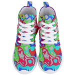 Colorful distorted shapes on a grey background                                                    Women s Lightweight High Top Sneakers