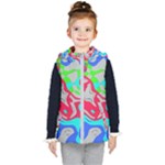 Colorful distorted shapes on a grey background                                                    Kid s Hooded Puffer Vest