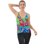 Colorful distorted shapes on a grey background                                                   Chiffon Cami