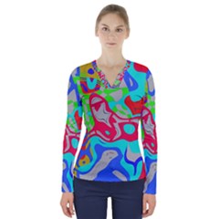V-Neck Long Sleeve Top 