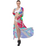 Colorful distorted shapes on a grey background                                                        Maxi Chiffon Beach Wrap