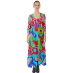 Colorful distorted shapes on a grey background                                                        Button Up Boho Maxi Dress