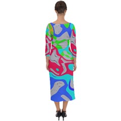 Quarter Sleeve Midi Bodycon Dress 
