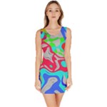 Colorful distorted shapes on a grey background                                                     Bodycon Dress