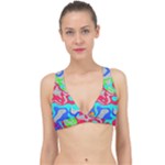 Colorful distorted shapes on a grey background                                                   Classic Banded Bikini Top