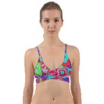 Colorful distorted shapes on a grey background                                                    Wrap Around Bikini Top
