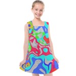 Colorful distorted shapes on a grey background                                                  Kids  Cross Back Dress