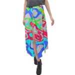 Colorful distorted shapes on a grey background                                                         Velour Split Maxi Skirt