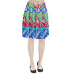 Colorful distorted shapes on a grey background                                                 Pleated Skirt