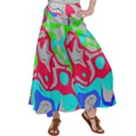 Colorful distorted shapes on a grey background                                                    Satin Palazzo Pants