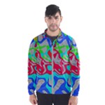 Colorful distorted shapes on a grey background                                                     Wind Breaker (Men)