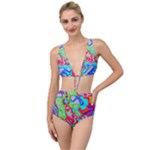 Colorful distorted shapes on a grey background                                                    Tied Up Two Piece Swimsuit