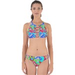 Colorful distorted shapes on a grey background                                                    Perfectly Cut Out Bikini Set