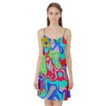 Colorful distorted shapes on a grey background                                                     Satin Night Slip